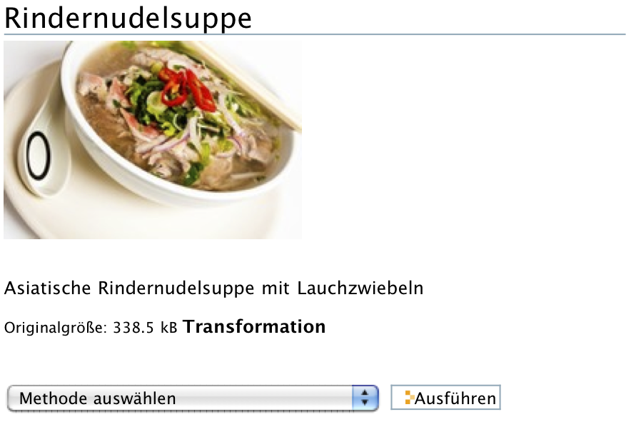 Transformationsansicht eines Bildes