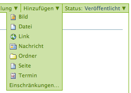Das Hinzufüge-Menü