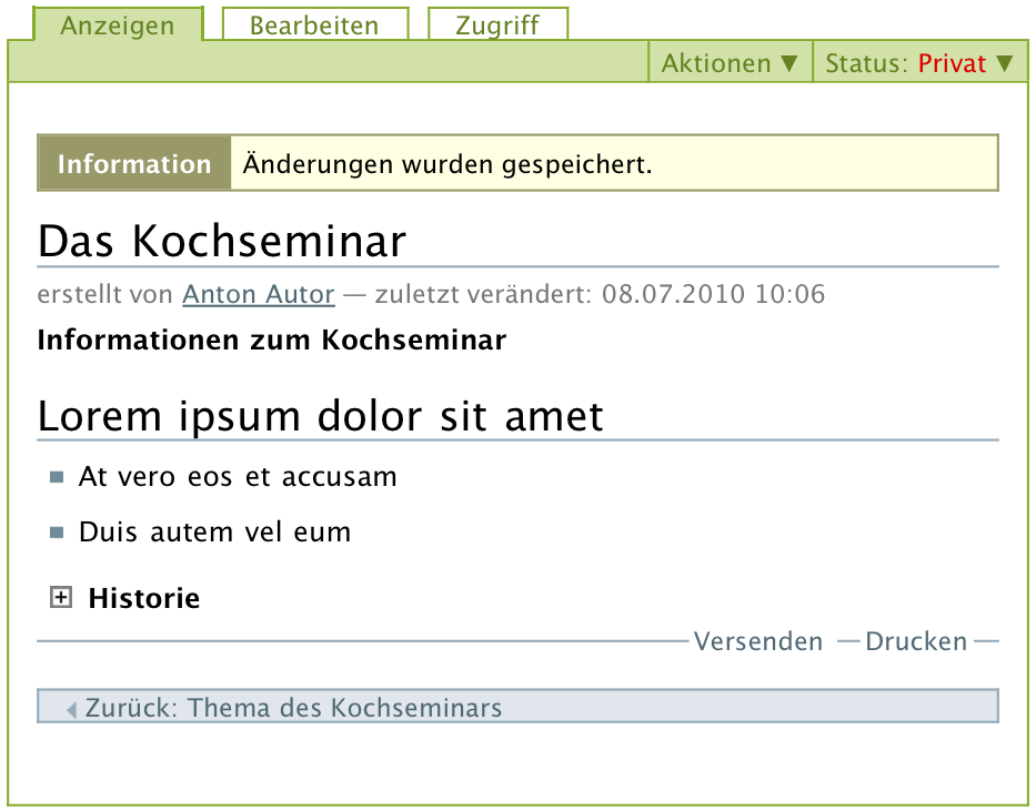 Die Seite nach der Bearbeitung