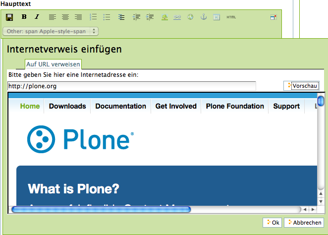 Mit Kupu einen Internetverweis einfügen
