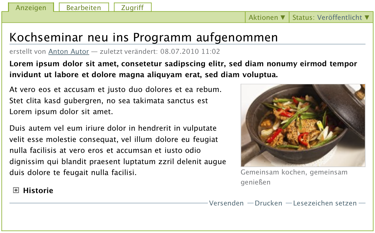 Anzeige einer Nachricht mit Titelbild