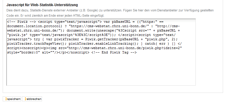 Javascript für Web-Statistik