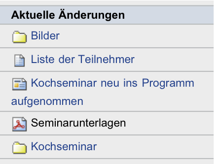 Portlet mit Artikeln, die zuletzt hinzugefügt wurden