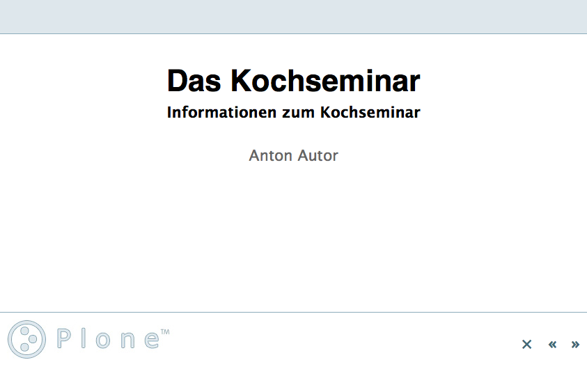 Die Darstellung als Präsentation