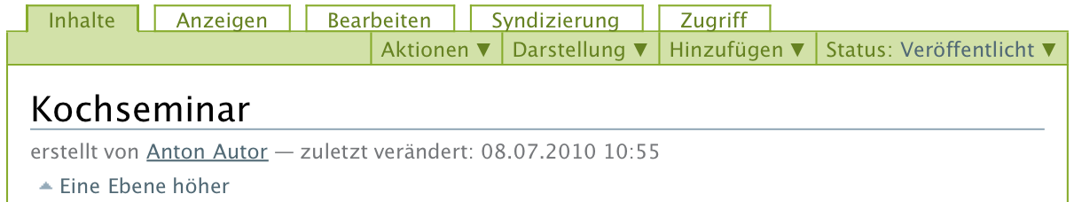 So sehen die Reiter und Menüs am Beispiel eines Ordners auso