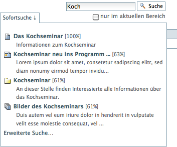 Sofortsuche findet bereits während der Eingabe passende Artikel