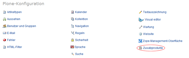 Zusatzprodukte